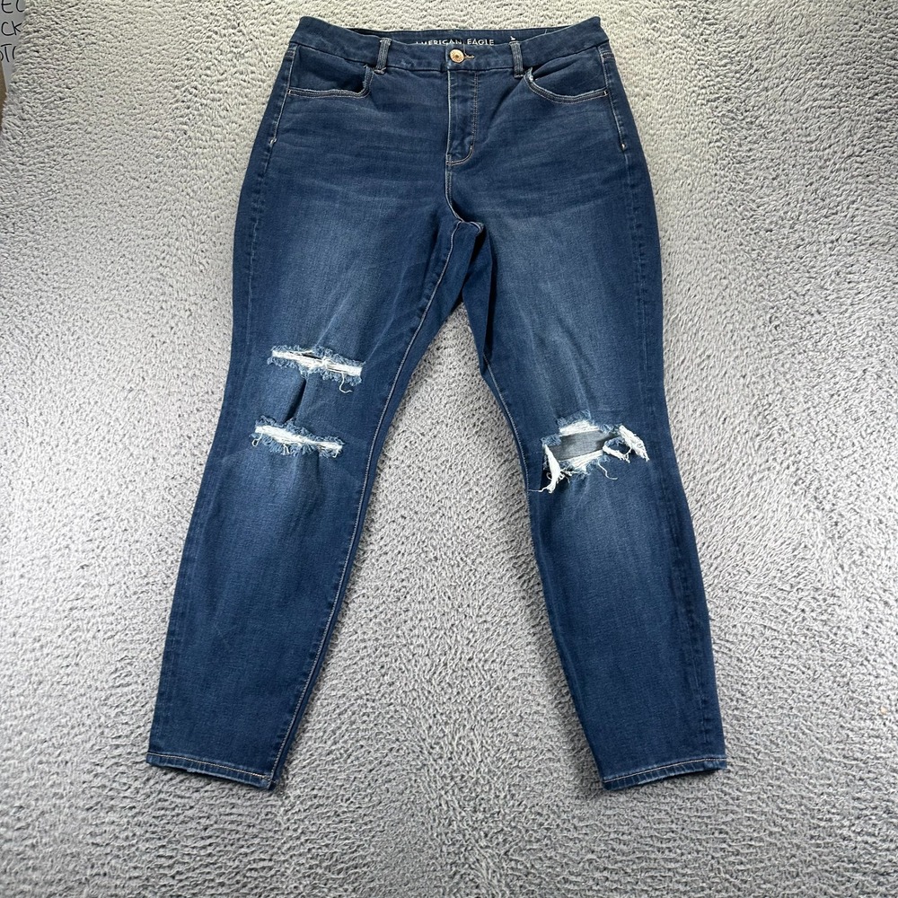 American Eagle Outfitters Jeans Women 14 Blue Cotton Denim Jegging Curvy Stretch